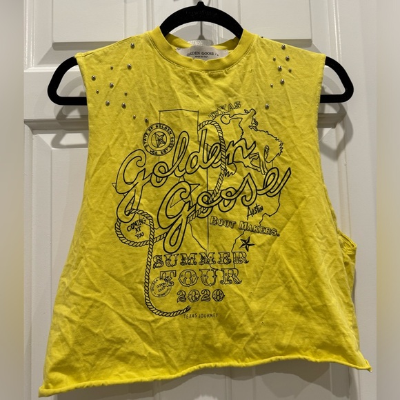 Golden Goose Yellow Logo Tour Graphic Tank ALTERED - Picture 7 of 7